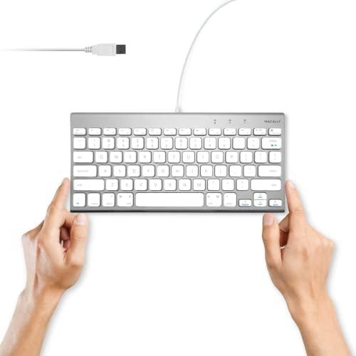 Macally USB Wired Keyboard for Mac and Windows PC