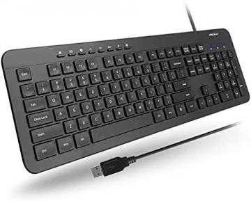 Macally USB Wired Keyboard for Laptop and Desktop