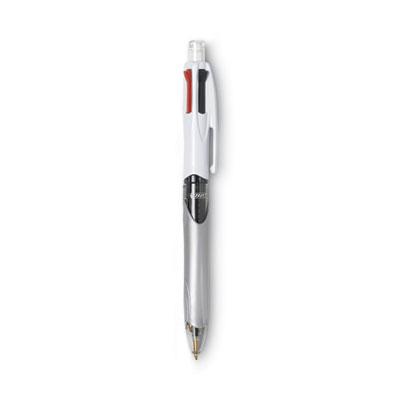 BIC 3 + 1 Retractable Ballpoint Pen/Pencil, Black/Blue/Red Ink, Gray Barrel, 3/Pack