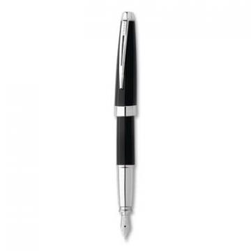 Cross Aventura Fountain Pen, Medium 1 mm, Black Ink, Black/Chrome