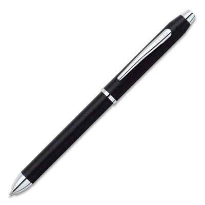 Cross Tech3+ Multi-Function Ballpoint Pen/Stylus, Retractable, Medium 1 mm, Black/Red Ink
