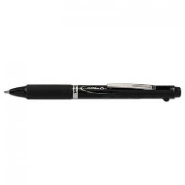 Pentel EnerGel 2S Retractable Ballpoint Pen, 0.5mm, Black/Red Ink, Black Barrel