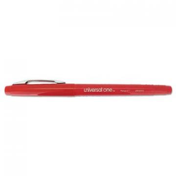 Universal Stick Porous Point Pen, Medium 0.7mm, Red Ink/Barrel, Dozen