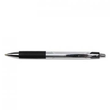 Universal Comfort Grip Retractable Ballpoint Pen, 1mm, Black Ink, Silver Barrel, Dozen