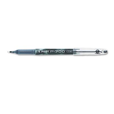 Pilot Precise P-700 Stick Gel Pen, Fine 0.7mm, Black Ink/Barrel, Dozen