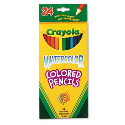 Crayola Watercolor Pencil Set, 3.3 mm, 2B (#1), Assorted Lead/Barrel Colors, 24/Pack