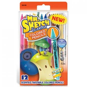 Mr. Sketch Scented Twistable Colored Pencils, Assorted Lead/Barrel Colors, 12/Pack