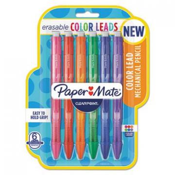 Paper Mate Clearpoint Color Mechanical Pencils, 0.7 mm, Assorted Lead/Barrel Colors, 6/Pack