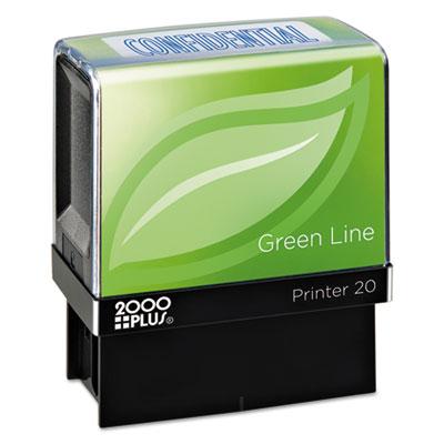 2000 PLUS Green Line Message Stamp, Confidential, 1 1/2 x 9/16, Blue