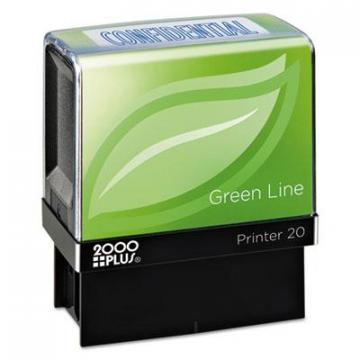 2000 PLUS Green Line Message Stamp, Confidential, 1 1/2 x 9/16, Blue
