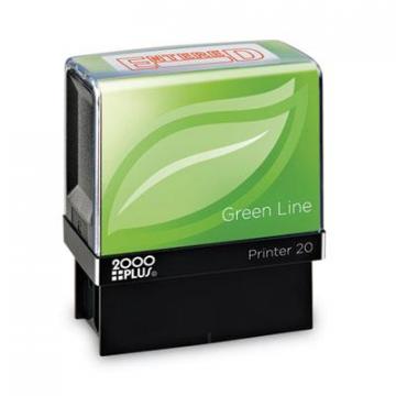 2000 PLUS Green Line Message Stamp, Entered, 1 1/2 x 9/16, Red