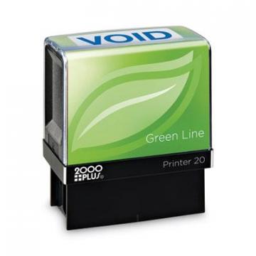2000 PLUS Green Line Message Stamp, Void, 1 1/2 x 9/16, Blue