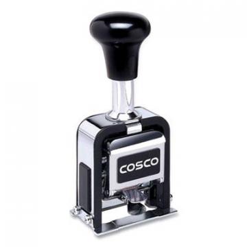 COSCO Self-Inking Numbering Machine, 6-Bands, 2.81" x 1.88", Black Ink