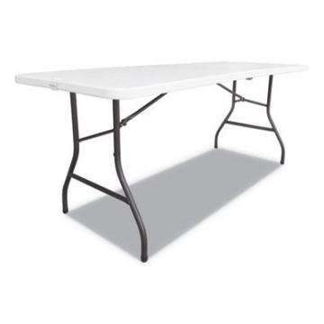 Alera Fold-in-Half Resin Folding Table, 60w x 29 5/8d x 29 1/4h, White