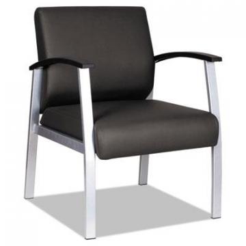 Alera metaLounge Series Mid-Back Guest Chair, 24.60'' x 26.96'' x 33.46'', Black Seat/Black Back