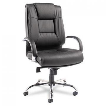 Alera Ravino Big and Tall Series High-Back Swivel/Tilt Leather Chair, 450 lbs, Black Seat/Back