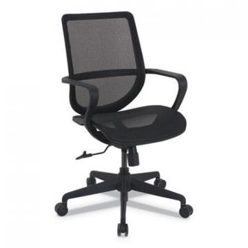 Alera Macklin Series Mid-Back All-Mesh Office Chair, 275 lbs., Black Seat/Back, Black Base