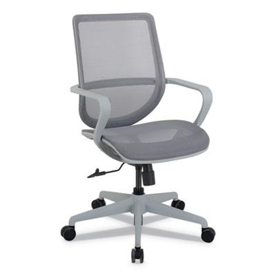 Alera Macklin Series Mid-Back All-Mesh Office Chair, 275 lbs., Silver Seat/Back, Pewter Base