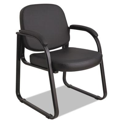 Alera Genaro Series Half-Back Sled Base Guest Chair, 24.63" x 26.63" x 34", Black Seat/Black Back