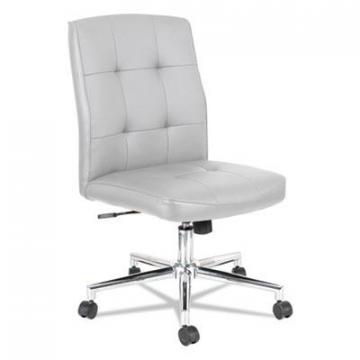 Alera Slimline Swivel/Tilt Task Chair, 275 lbs., White Seat/White Back, Chrome Base