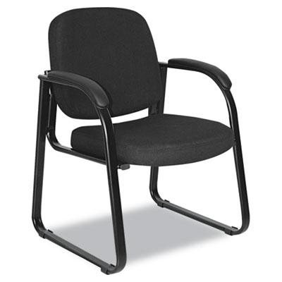 Alera Genaro Series Half-Back Sled Base Guest Chair, 24.63" x 26.63" x 34", Black Seat/Black Back
