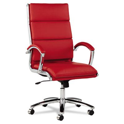 Alera Neratoli High-Back Slim Profile Chair, 275 lbs, Red Seat/Red Back, Chrome Base