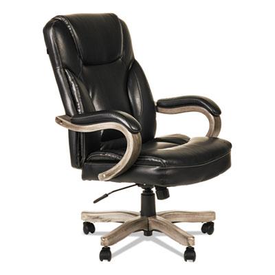 Alera Transitional Series Executive Wood Chair, 275 lbs., Black Seat/Black Back, Gray Ash Base