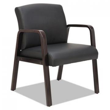 Alera Reception Lounge WL Series Guest Chair, Black Seat/Black Back, Espresso Base