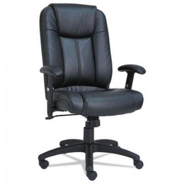 Alera CC Series Executive High-Back Swivel/Tilt Leather Chair, 275 lbs., Black Seat/Black Back