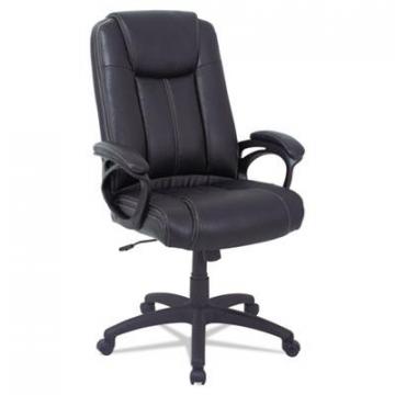 Alera CC Series Executive High Back Leather Chair, 275 lbs., Black Seat/Black Back