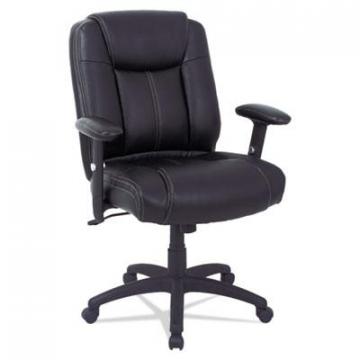 Alera CC Series Executive Mid-Back Leather Chair with Adjustable Arms, 275 lbs., Black Seat/Back