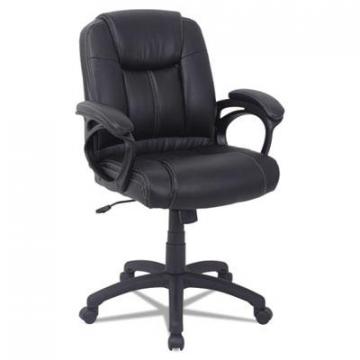 Alera CC Series Executive Mid-Back Leather Chair, 275 lbs., Black Seat/Black Back