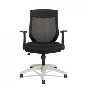 Alera EB-K Series Synchro Mid-Back Flip Arm Mesh-Chair, 275 lbs, Cool Gray Base