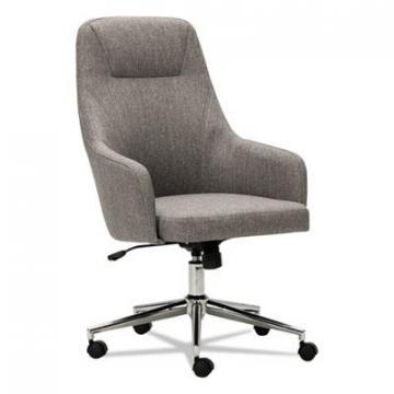 Alera Captain Series High-Back Chair, 275 lbs., Gray Tweed Seat/Gray Tweed Back, Chrome Base