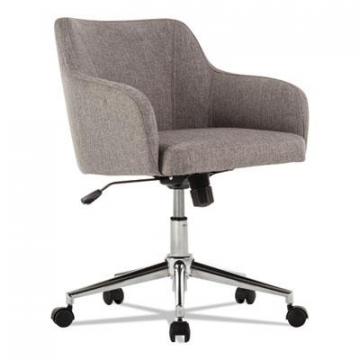 Alera Captain Series Mid-Back Chair, 275 lbs, Gray Tweed Seat/Gray Tweed Back, Chrome Base