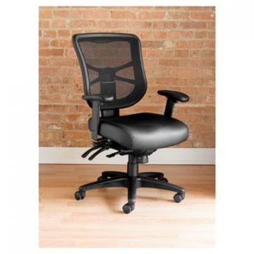 Alera Elusion Series Mesh Mid-Back Multifunction Chair, 275 lbs., Black Seat/Black Back