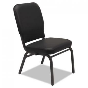 Alera Oversize Stack Chair without Arms, Vinyl Upholstery, Black Seat/Black Back, 2/Carton