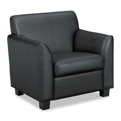 HON Basyx Circulate Reception Seating Club Chair, 33" x 28.75" x 32", Black Seat/Black Back