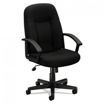 HON Basyx HVL601 Series Executive High-Back Chair, 250 lbs., Black Seat/Black Back