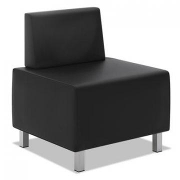 HON Basyx HVL860 Series Modular Chair, 25" x 25" x 30.88", Black Seat/Black Back, Silver Base