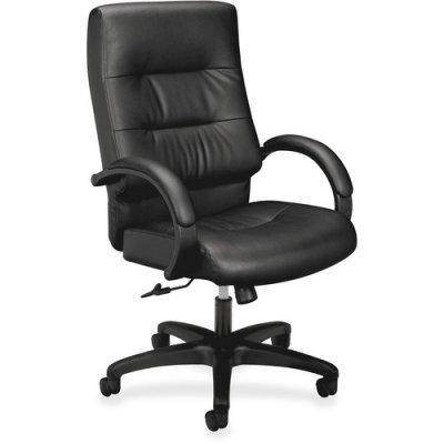 HON Basyx VL690 Series Executive High-Back Chair, 250 lbs., Black Seat/Black Back