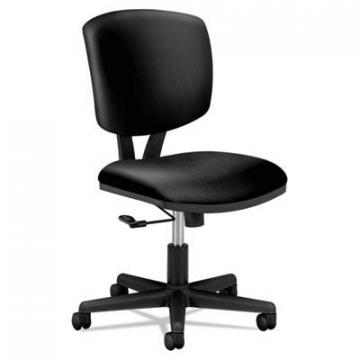 HON Volt Series Leather Task Chair, 250 lbs., Black Seat/Black Back