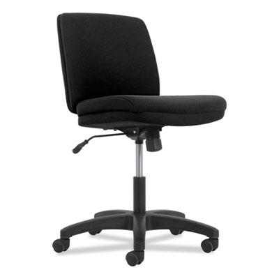 HON Network Low-Back Armless Chair, 18.7" x 16.5" x 21.5", 250 lbs., Black Seat/Back and Base