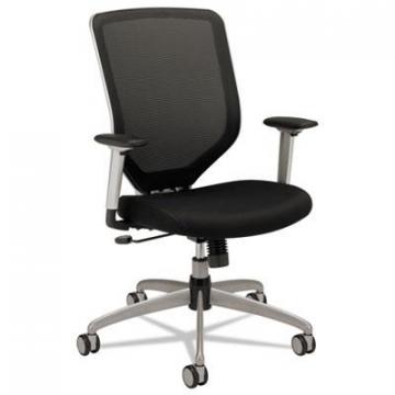 HON Boda Series Mesh/Padded Mesh High-Back Work Chair, 250 lbs., Black Seat/Black Back