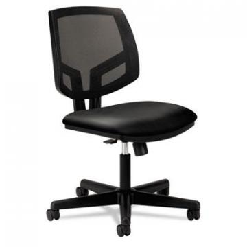 HON Volt Series Mesh Back Leather Task Chair with Synchro-Tilt, 250 lbs., Black Seat/Black Back