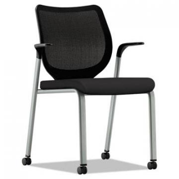HON Nucleus Series Multipurpose Stacking Chair with ilira-Stretch M4 Back, Black Seat/Black Back