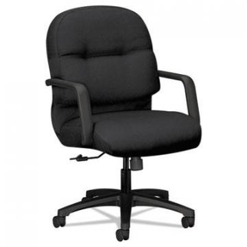 HON Pillow-Soft 2090 Series Managerial Mid-Back Swivel/Tilt Chair, 300 lbs., Black Seat/Black Back