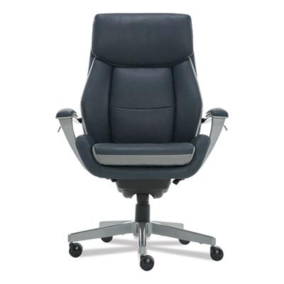 La-Z-Boy Alton Executive Chair, 275 lb, Steel Blue Seat/Back, Light Gray Base