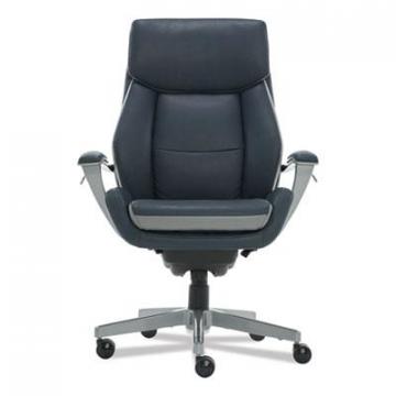 La-Z-Boy Alton Executive Chair, 275 lb, Steel Blue Seat/Back, Light Gray Base
