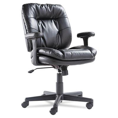 OIF Executive Bonded Leather Swivel/Tilt Chair, 250 lbs, Black Seat/Back/Base